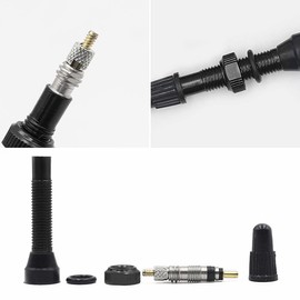 SIOPPKIK 2 Pieces Valve Stem Bicycle Tubeless Presta Aluminium Alloy 54 mm Tyre Valve Bicycle Presta Valve Bicycle Valve Tubeless for Road MTB Tyres