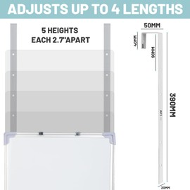 White Board For Door:16x12in Dry Erase Board Adjustable 5Heights Metal Hook Mounting System With Eraser 8 Magnet 8 Magnetic Markers 2 Hooks Use For Office Home Dorm Cubicle Mounted Wall Hanging Cruise