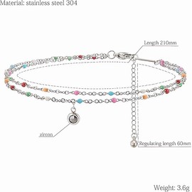 Dorriss beaded anklet for women Beads ankle bracelet Colorful stainless steel Jewelry Waterproof Beach Boho Stackable