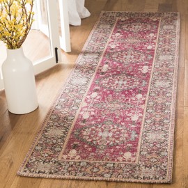 Safavieh Classic Vintage Collection CLV302A Oriental Distressed Cotton Runner, 2'3" x 12' , Red / Multi