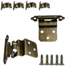 4PCS 70mm Self Close Cabinet Hinges Bronze Semi-Concealed Overlay Cabinet