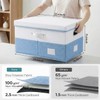 PRANDOM Storage Bins with Lids [3-Pack] Linen Fabric Foldable Storage