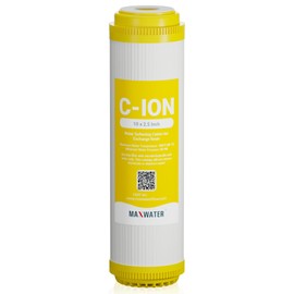 Max Water 10" x 2.5" Cation Resin Water Softener Cartridge, Compatible with AF-10-3003, WS-10, UDF-10C100E, 155319-43 & All 10 Inch Standard Whole House Water Filter Systems (1 Pack)