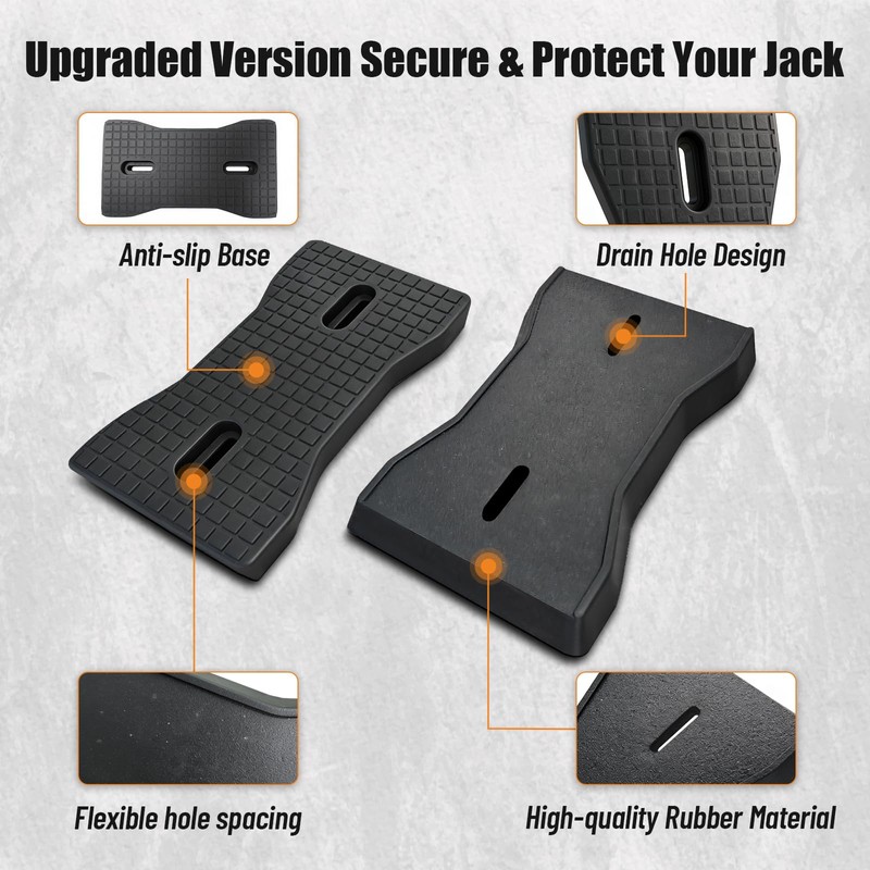 RV Stabilizer Jack Pads 2 Pack, Heavy Duty Rubber Scissor