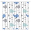 VPUPCN Cartoon Whale Shower Curtain Cute Ocean Animal Blue Gray
