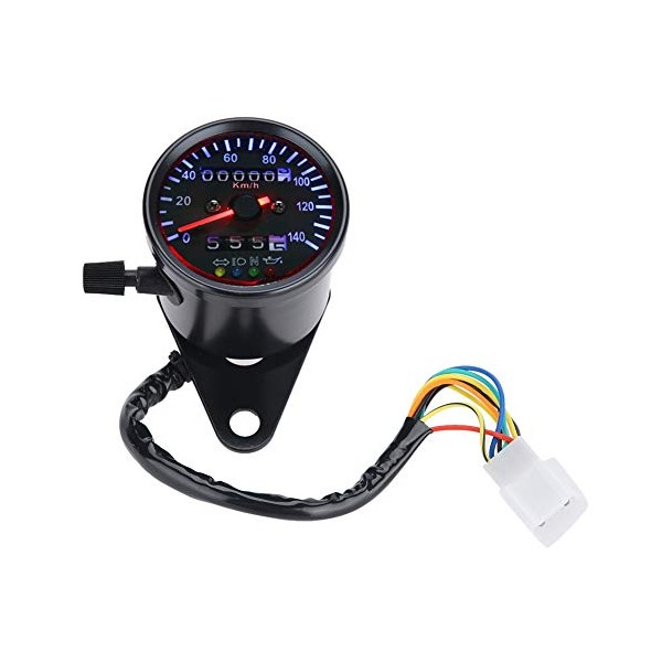 Motorcycle Odometer LED Backlight 12V Motorcycle Double Odometer Kit Cafe