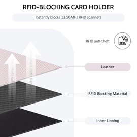 POIUGOYA Slim Wallet for Women, Leather Bifold RFID Blocking Credit Card Holder with Keychain, Zipper Coin Pocket ID Window