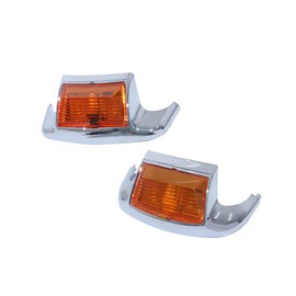 MACHSWON Motorcycle LED Front Fender Light + Rear Fender Tip Tail Light, Front Amber Lens Amber Light + Rear Red Lens Red Light, Compatible with Harley FLHR FLHRC and More, Front Amber + Rear Red