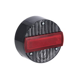 VEBCO Round Rear Light Smoke Grey with Reflector in Red, Complete Diameter 120 mm for Simson S50, S51, S70, KR51/2 Schwalbe, SR50, SR80 - MZ ETZ 125, ETZ 150