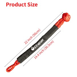 UCEDER Synthetic Soft Shackle Rope, Shackle Recovery Kit with Extra Protective Sleeves(56,000 lbs Breaking Strength) Heavy Duty Tow Shackles for Off-Road, Truck, Jeep, SUV, UTV, ATV (2 Pack)