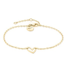 Tamaris TJ-0575-B-21 IP Gold Heart Charm Bracelet, Stainless Steel, No Gemstone