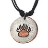 Anju Bear Paw Print Necklace for Men, 17-inch Length, Pewter,