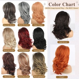 Mayouda Long Layered Wigs for Women Natural Wavy Layered Cut Hair Wig, Synthetic Hair Replacement Wig (Dark Brown)