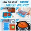 Walfos Silicone Freezer Tray with Lid - 1.5Cup Silicone Food