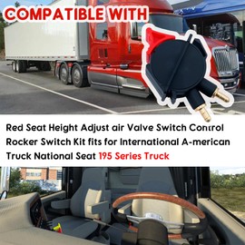 SK165305 SK146701 2586418C91 229697-01 Seat Height Adjust Air Valve Switch Control Rocker Switch Fits for International Truck seat 195 Series Air S-eat(Red)