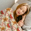 JarThenaAMCS Christmas Fuzzy Blanket Gingerbread Man Candy Cane Throw Blanket