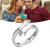 925 Silver Hug Ring Fashionable Versatile Adjustable Hugging Hands Open