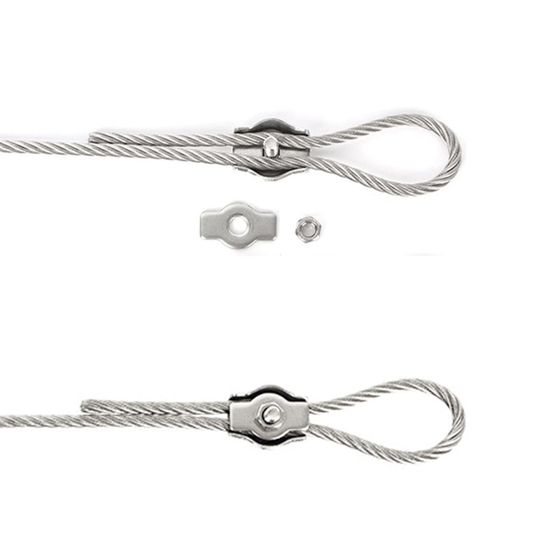 SyiXute 24 Pcs Simplex Clamps,M3 Wire Rope Clamp,Stainless Steel Single