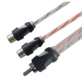 RD RCA Y Splitter Audio Cable Connection, OFC Oxygen Free Copper, Tinned RCA Twisted Pair, Easily Connect with subwoofer, Home Theater, HDTV, Gaming Consoles, Hi-Fi Systems. (M-2F)(2-Pack)