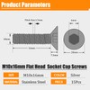M12 Flat Head Screws, M12-1.75 * 60mm Flat Head Socket