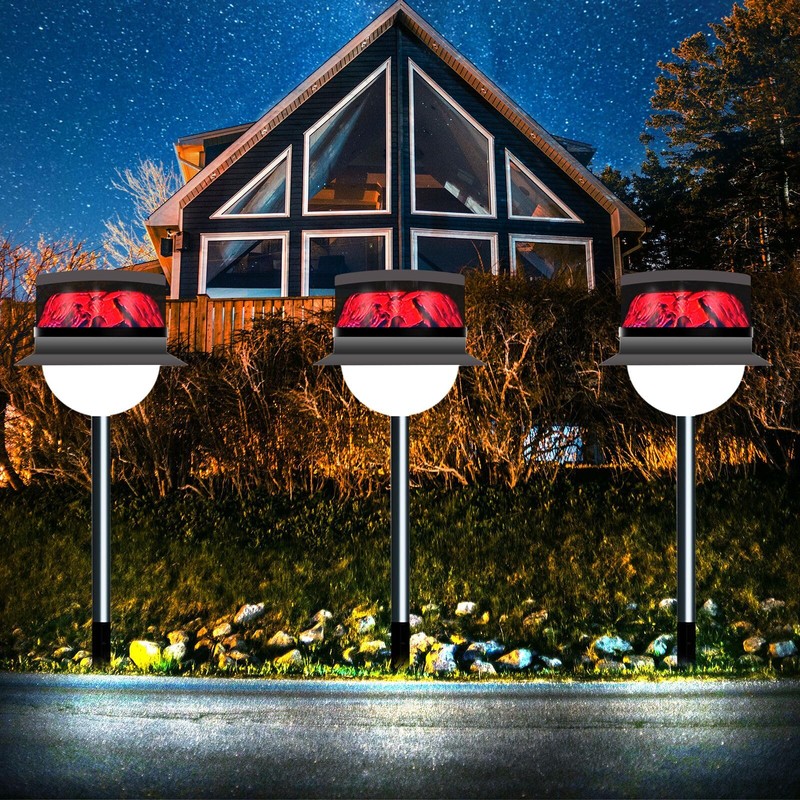 Solar Garden Lawn Stake Light, Waterproof Realistic Charcoal Fire, Solar
