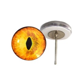 Yellow Tabby cat Glass Eyes for Art Dolls, Sculptures, Props, Masks, Fursuits, Jewelry Making, Taxidermy, and More (12mm)