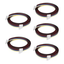 BTF-LIGHTING 5 Pack 22AWG 6 Pin JST Male to Female Plug LED Connector 1.64FT/0.5m Extension Cable for FCOB SMD RGBCCT LED Strip Lights Solderless Controller Wire