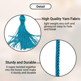 UIALECG Graduation Honor Cords, 68" Long (Teal)