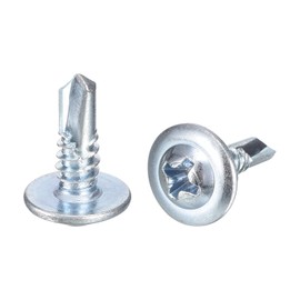 QUARKZMAN 50 Stück Blechschrauben Selbstschneidend #8x1/2" Phillips-Kreuzschlitz-Selbstbohrschrauben, SelbstbohrflachkopfBohrschrauben Holzschraube für Holz, Metall, Kunststoff, Blau