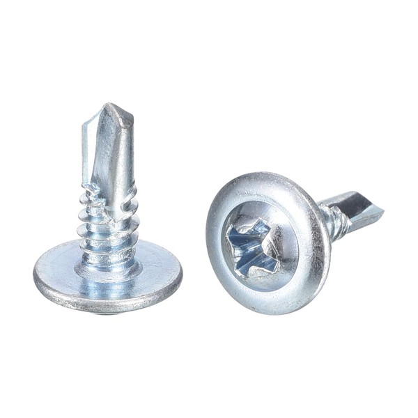 QUARKZMAN 50 Stück Blechschrauben Selbstschneidend #8x1/2" Phillips-Kreuzschlitz-Selbstbohrschrauben, SelbstbohrflachkopfBohrschrauben Holzschraube für