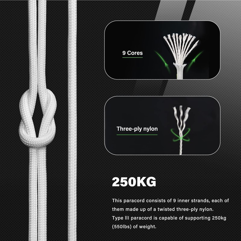 Abma Cord Glow In The Dark Paracord 550 4mm 30m