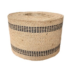 Black Stripe Jute Webbing for Upholstery and Crafts, 3.5 Inches X 12 Yards