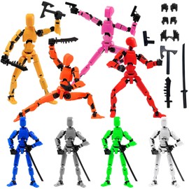 ASVEL Figura de acción Toy 13, Figura de acción móvil con múltiples articulaciones Impresa en 3D, Decoraciones de Escritorio para Regalos de Amantes de los Juegos (8 Piezas)