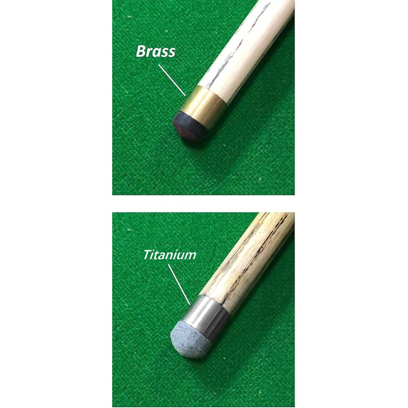 Dunn's titanium ferrules for snooker cues. Alloy TC4, threadless, easy