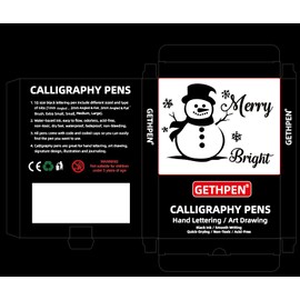 GETHPEN 10-Size Calligraphy Set – Hand Lettering Pen for Art Drawing & Greeting Cards – Black Archival Ink Pens Kit for Sketching, Scrapbooking