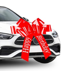 VMUTGA Large Bow for Car, 76 cm Red Bow, Happy Birthday, Large Gift Bow, Giant Car Bow, Birthday Gift Decoration for 18th Birthday, Car, Bicycle Decoration, Party, Home Decoration