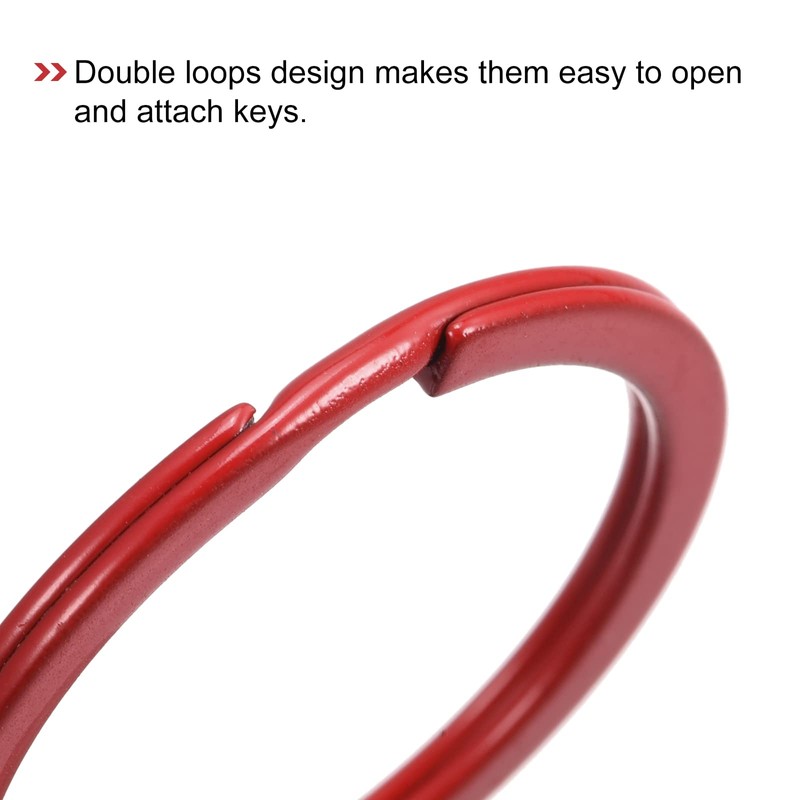 sourcing map Split Keychain Rings, 30mm/1.2inch Round Flat Key Holder