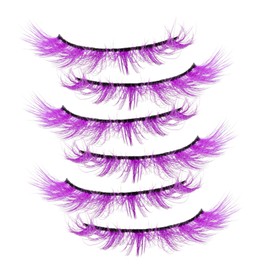 TOVINANNA 3pairs Multi-color Eyelashes Dense Makeup Extensions for for Festivals and Cs