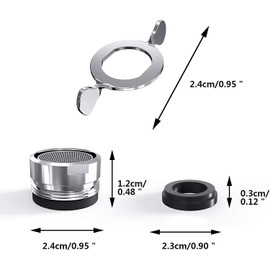 Pack of 8 Tap Strainer LISOPO Aerator M24 Tap Strainer Insert with Key, Tap Filter, Tap Attachment with Stainless Steel and ABS Filter, Tap Aerator