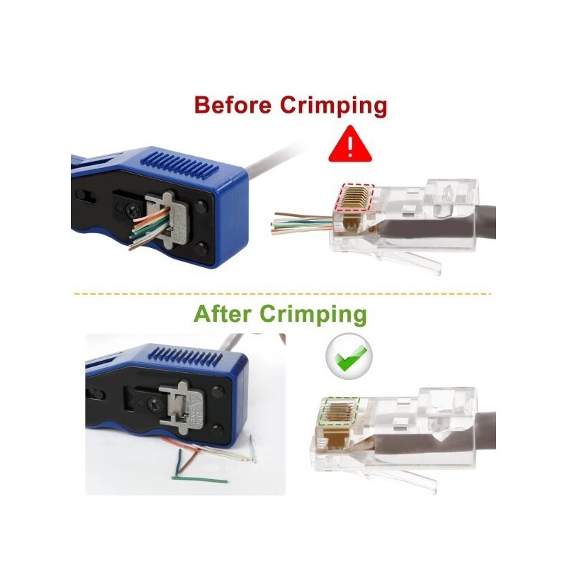 ZOERAX/RJ45/Crimps/Tool/Ethernet/Crimping/All-In-One/Crimper/Pass/Thru/Cat6/Cat5e/Exchange/Blade/Inc