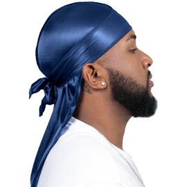 ForceWave 3 Pieces Silky Durags and 1 Wave Cap Pack for Men Waves, Moisture-Tech Fabric Satin Du-Rag
