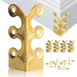 FainFun Vintage Metal Corner Protectors, 8 Pieces Skiffers Skirting Board Corner Protectors, Metal Corner Protectors, Furniture Corner Edge Protectors, Decorative Corner Protectors for