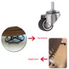 Skelang 4 Pcs 25mm Swivel Stem Threaded Castors, TPE Mute
