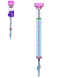 EZRead Headwind 15” Professional Outdoor Rain Gauge with Metal Stake & High-Visibility Float, Heavy-Duty, Weather-Resistant, Made in USA, Paradise Pink Finish