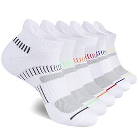 Cooplus Mens Cotton Athletic Ankle Socks Performance Cushioned Breathable Low Cut Tab Sock with Arch Support (6 Pairs)