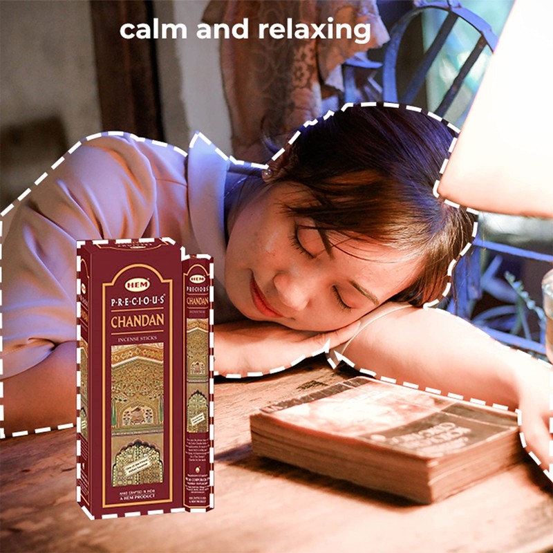Hem Precious Chandan Incense Sticks,Pack of 6-20 agarbattis Each Total
