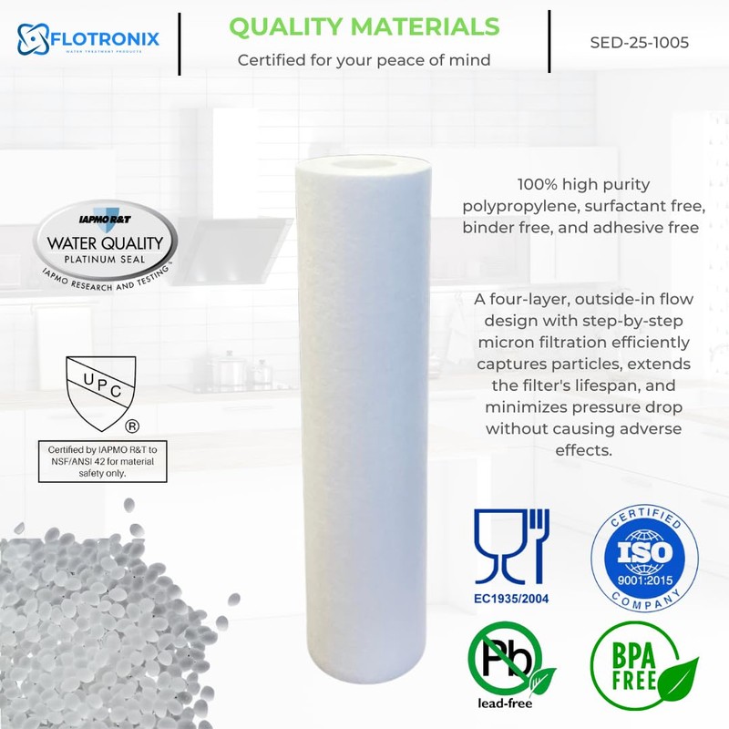 Flotronix Compatible to EQ-304 Replacment 2.5x10 Sediment Pre-Filters for Whole