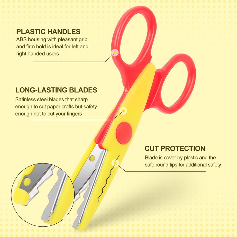 UCEC Craft Scissors Decorative Edge 12 Pack Crafting Scissors 5