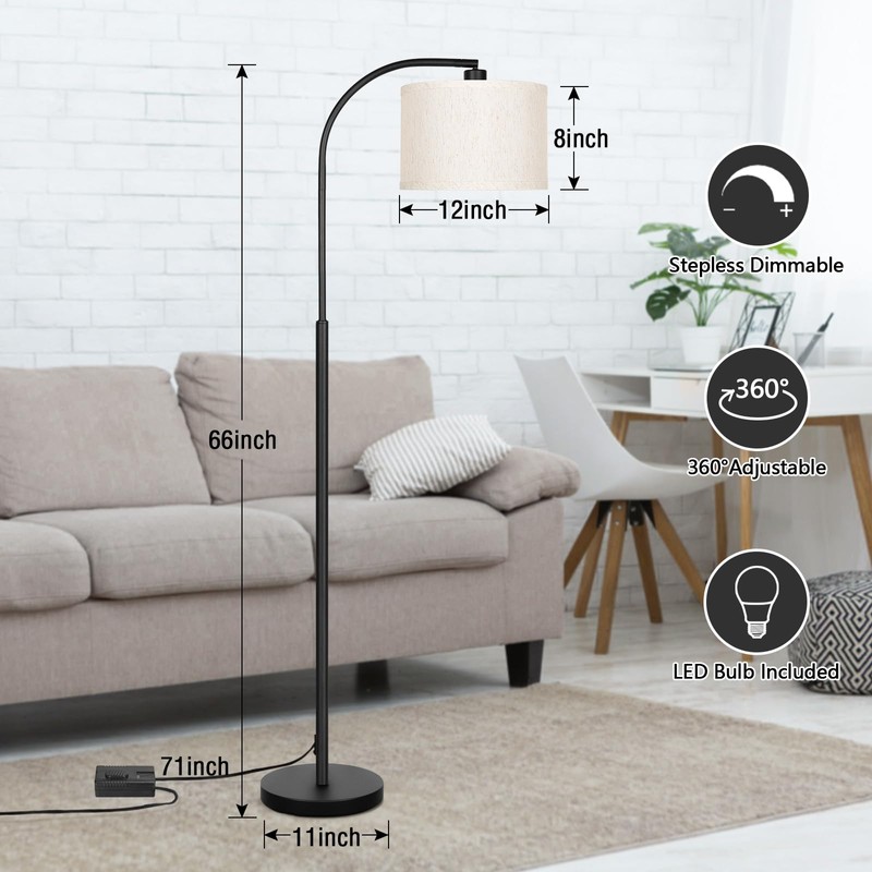 Boncoo Modern Floor Lamp for Living Room, Arc Floor Lamp