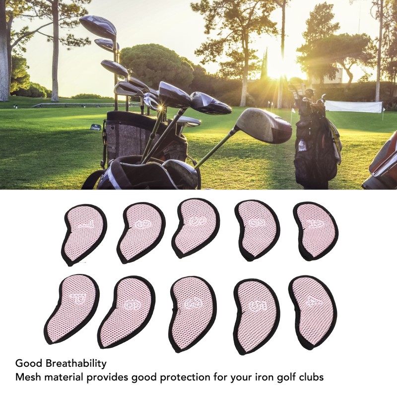 10 PCS Golf Club Head Covers Golf Iron Pole Net